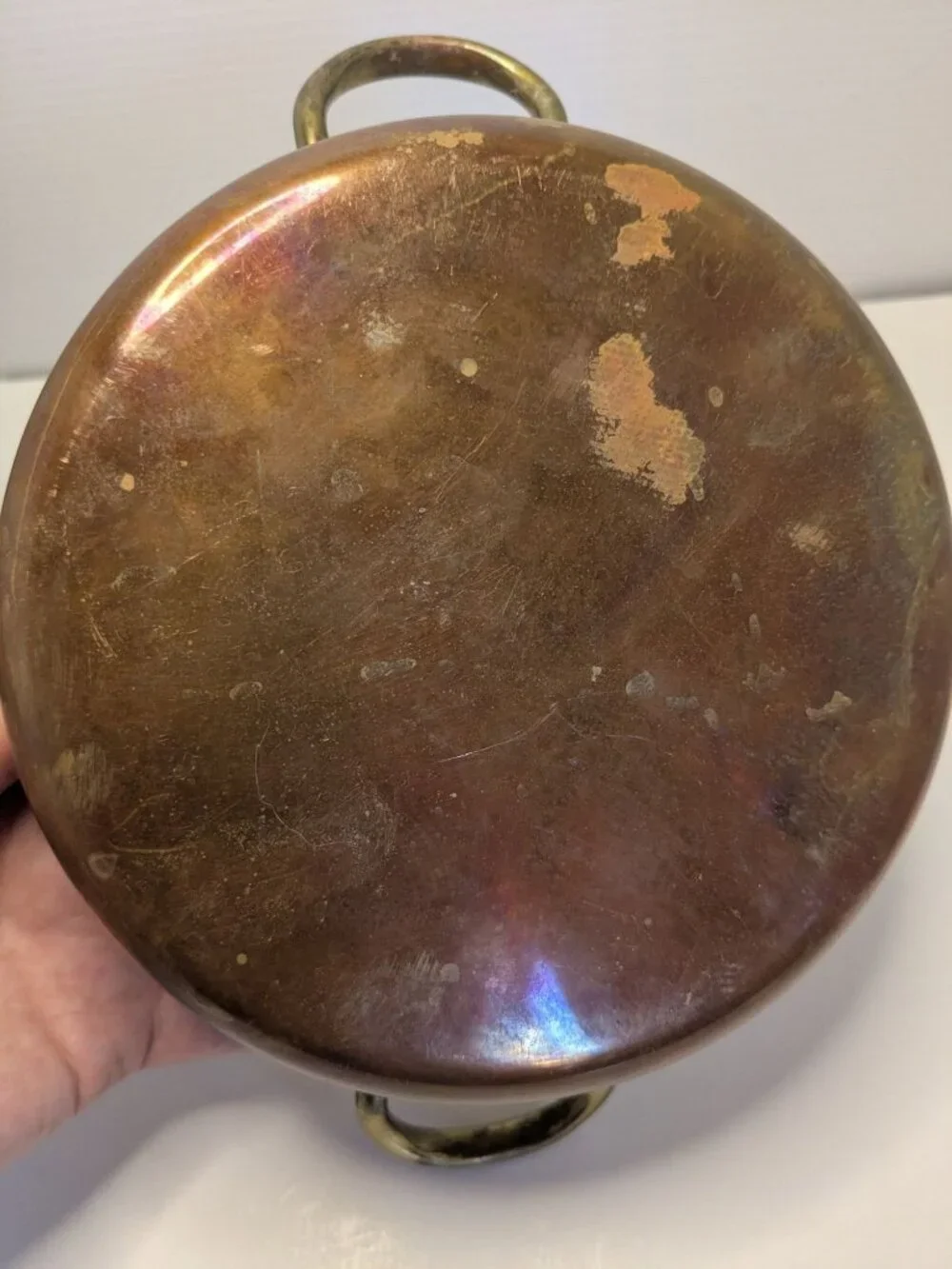 Vintage Copper & Brass Bowl  Handles - 6.5